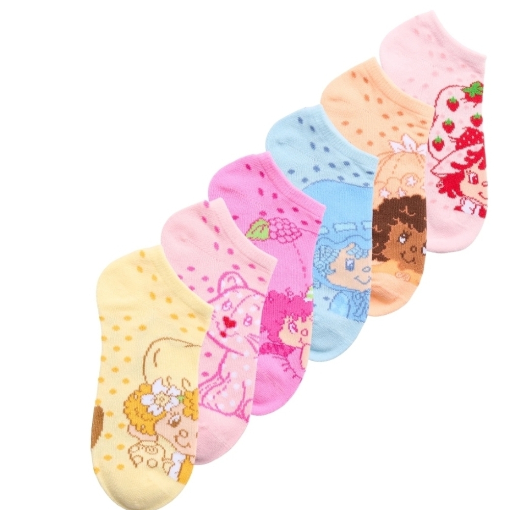 6 Pack of Strawberry Shortcake Girls No-Show Ankle Socks